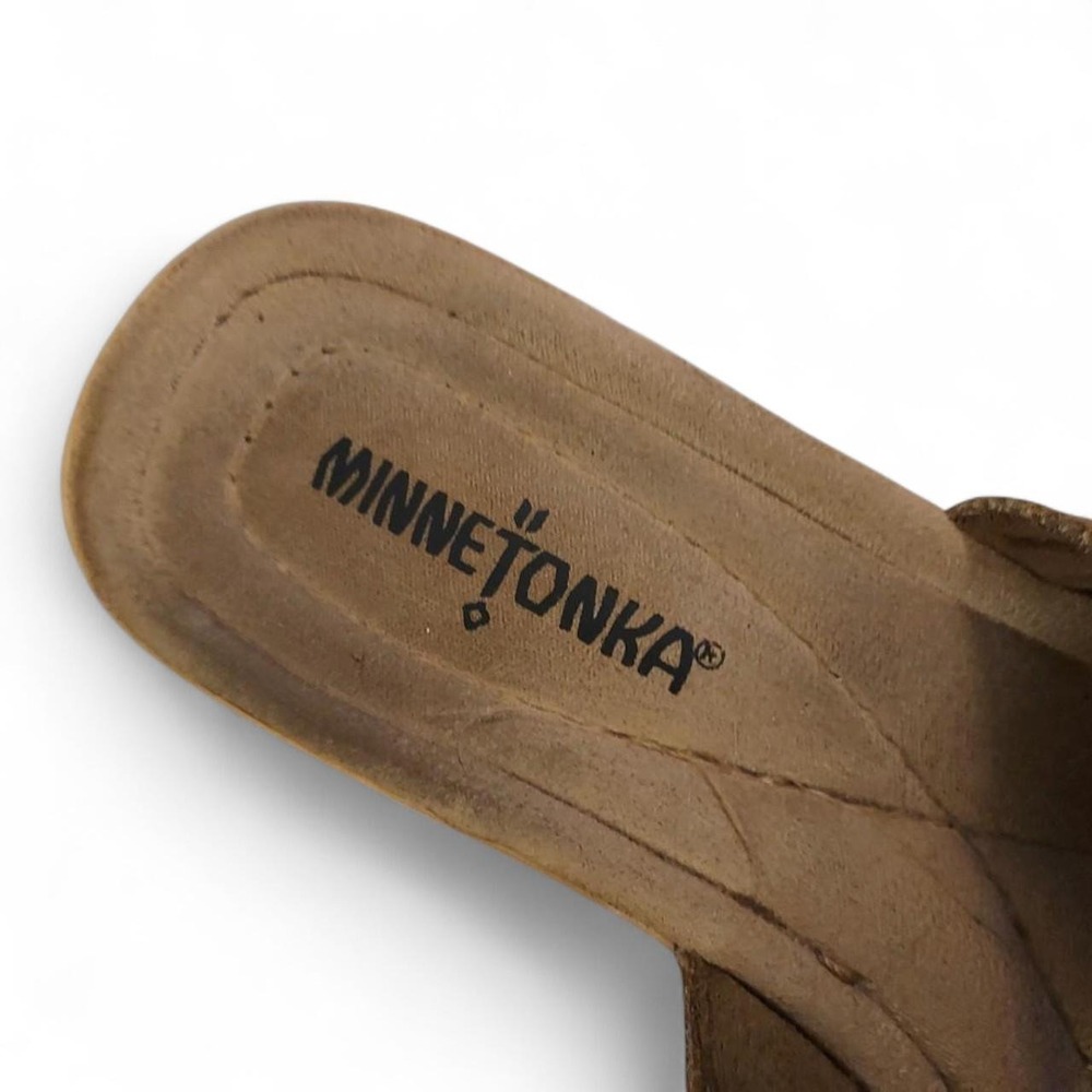 Minnetonka Brown leather sandals with southwest turquoise and silver details 7.5 - Picture 4 of 4
